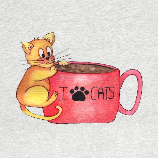 I Love Cats Cat On A Mug by swagmaven